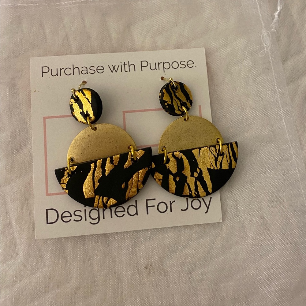 Gold & black boutique earrings